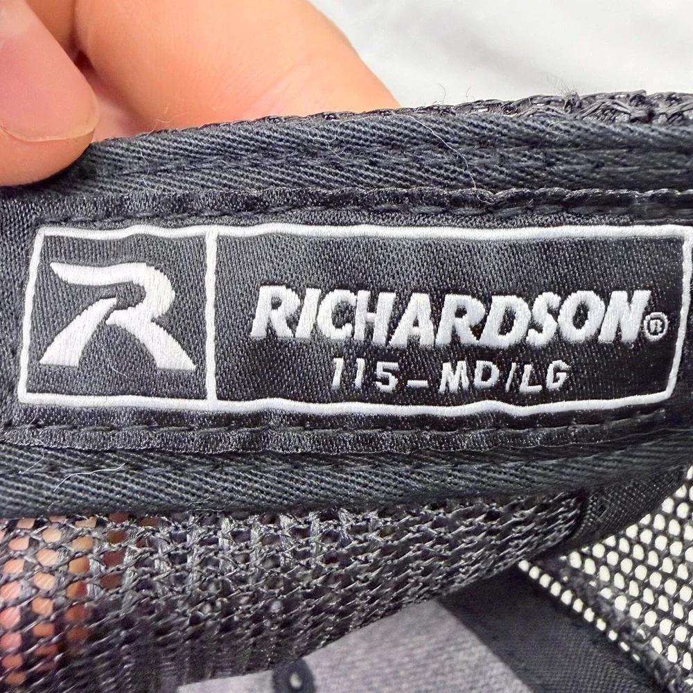 Richardson Hat Equipment Share Trucker Mens MD/LG Black Mesh Snapback